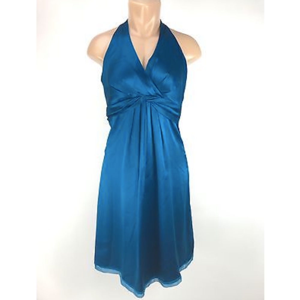 Ann Taylor Silk Dress Women's Blue Size 2 Lined